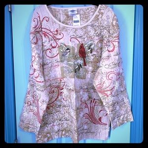 Cardinal Motif 3/4 Length Sleeve Tee 247